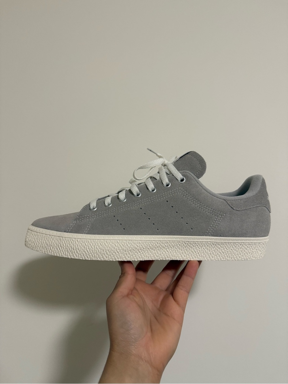 adidas Suede Low-Top Sneakers in Gray and White